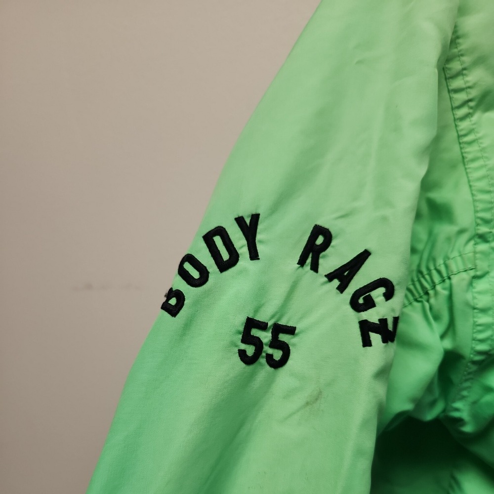 Body Ragz Vintage Neon Green Pastel Windbreaker Size XL 80s Y2K Gathered sleeve - Picture 4 of 9